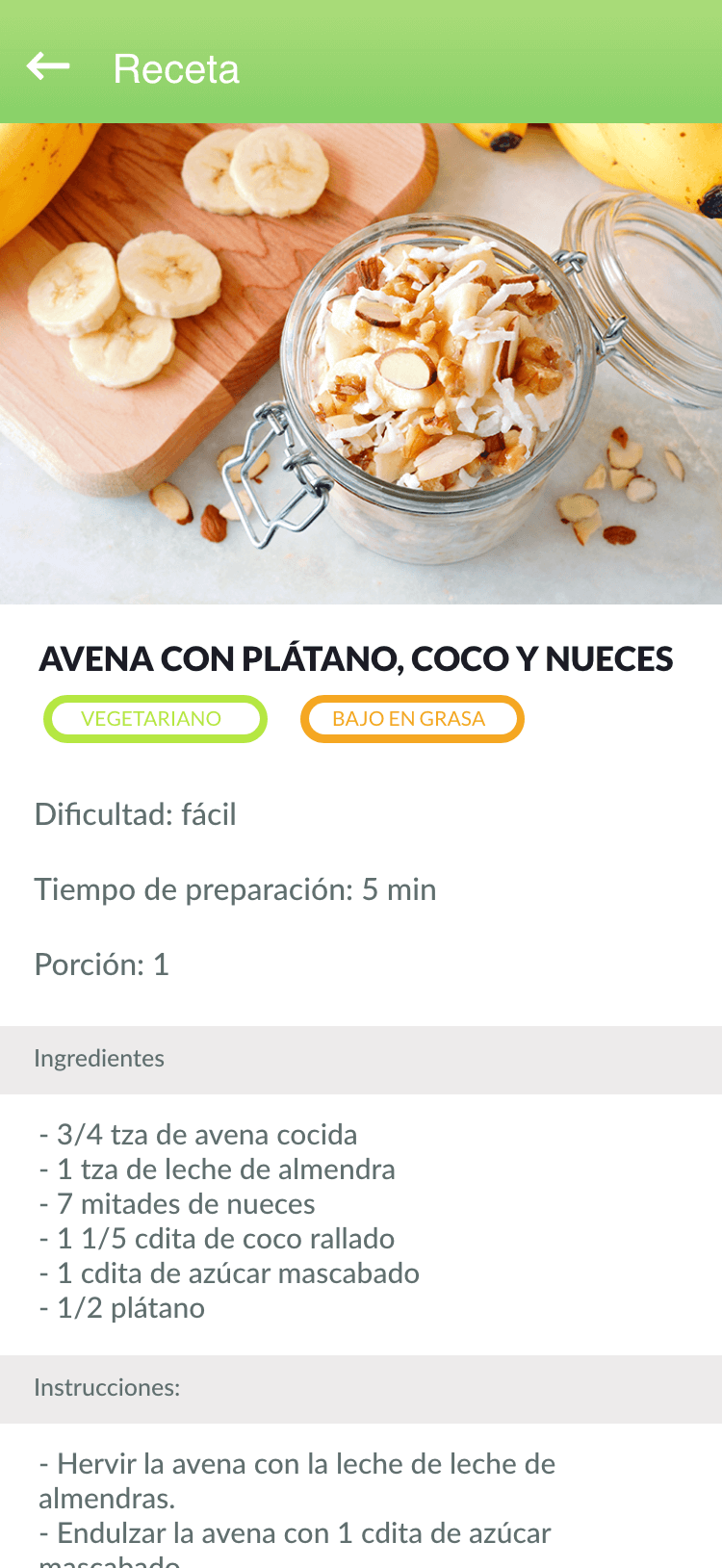 Receta y producto en la App de pacientes