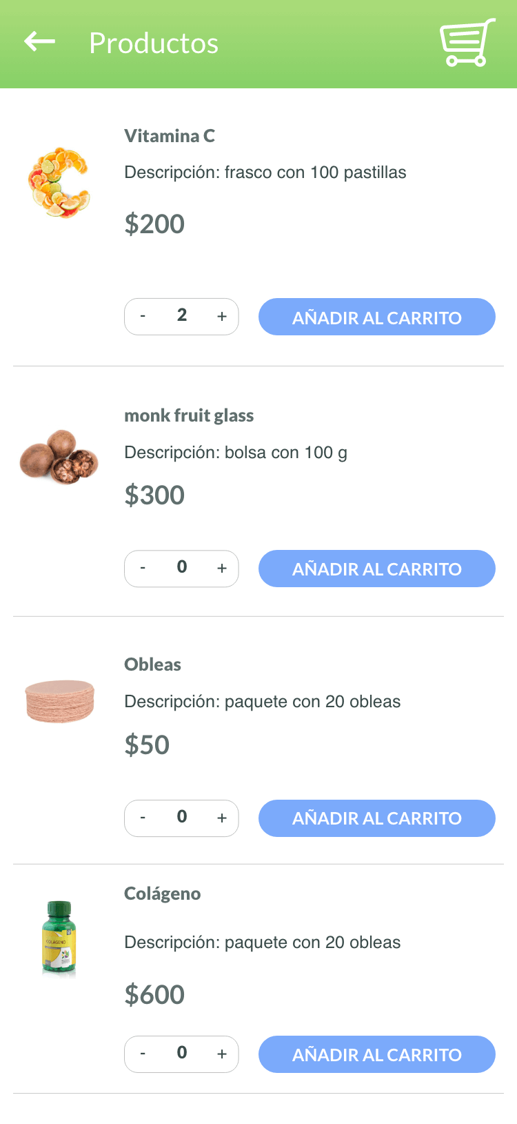 Tienda y cobros en la App de pacientes